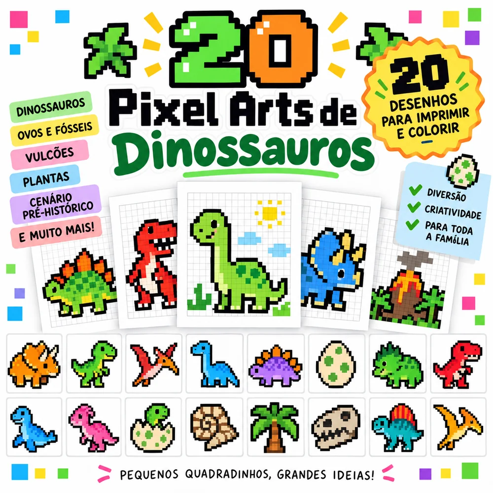 Pixel Arts de dinossauros